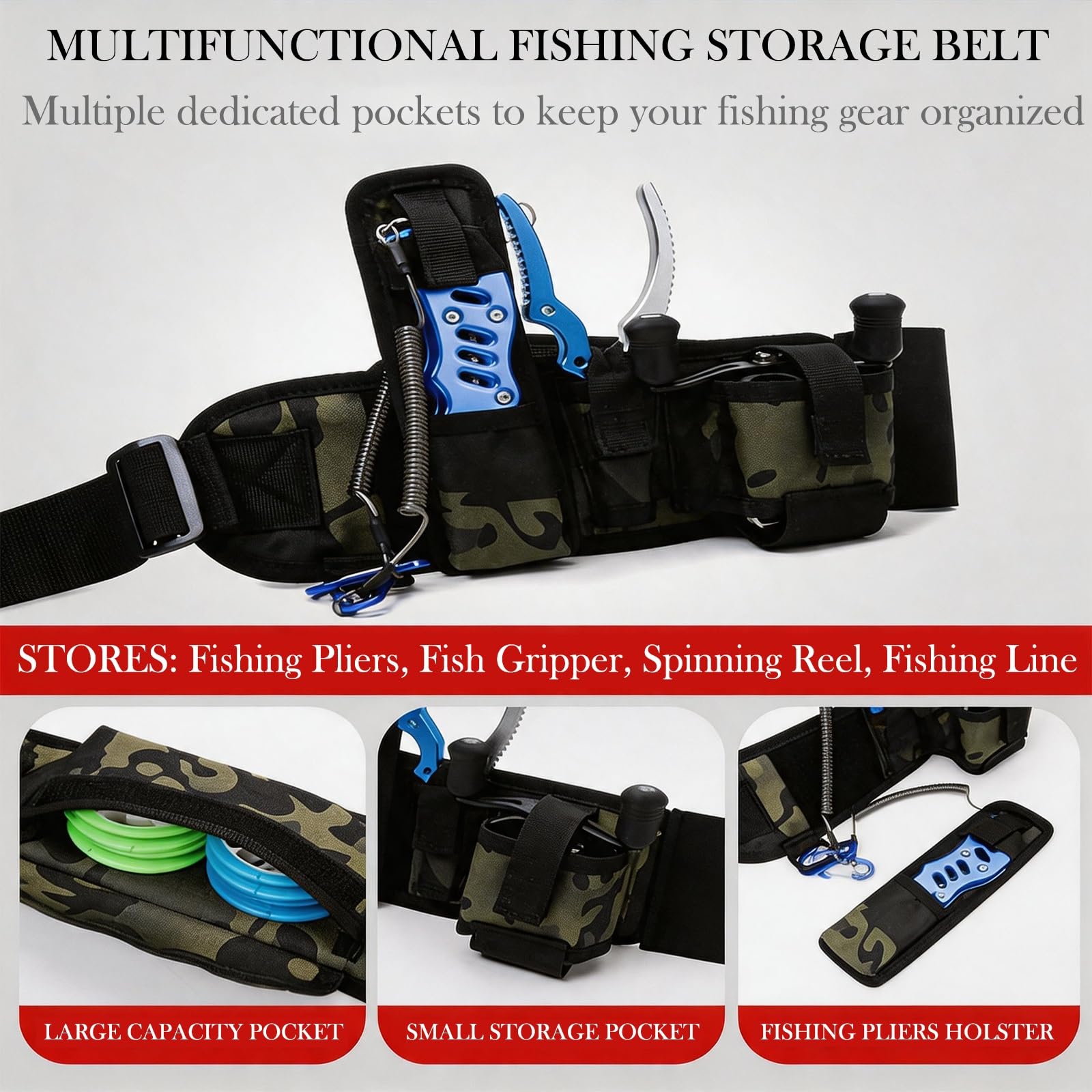 Cintura da Pesca Wading con Cinturino Regolabile in Vita | Borsa Impermeabile per Attrezzatura da Pesca per Kayak, Surf e Lancio, per Airsoft, Escursionismo