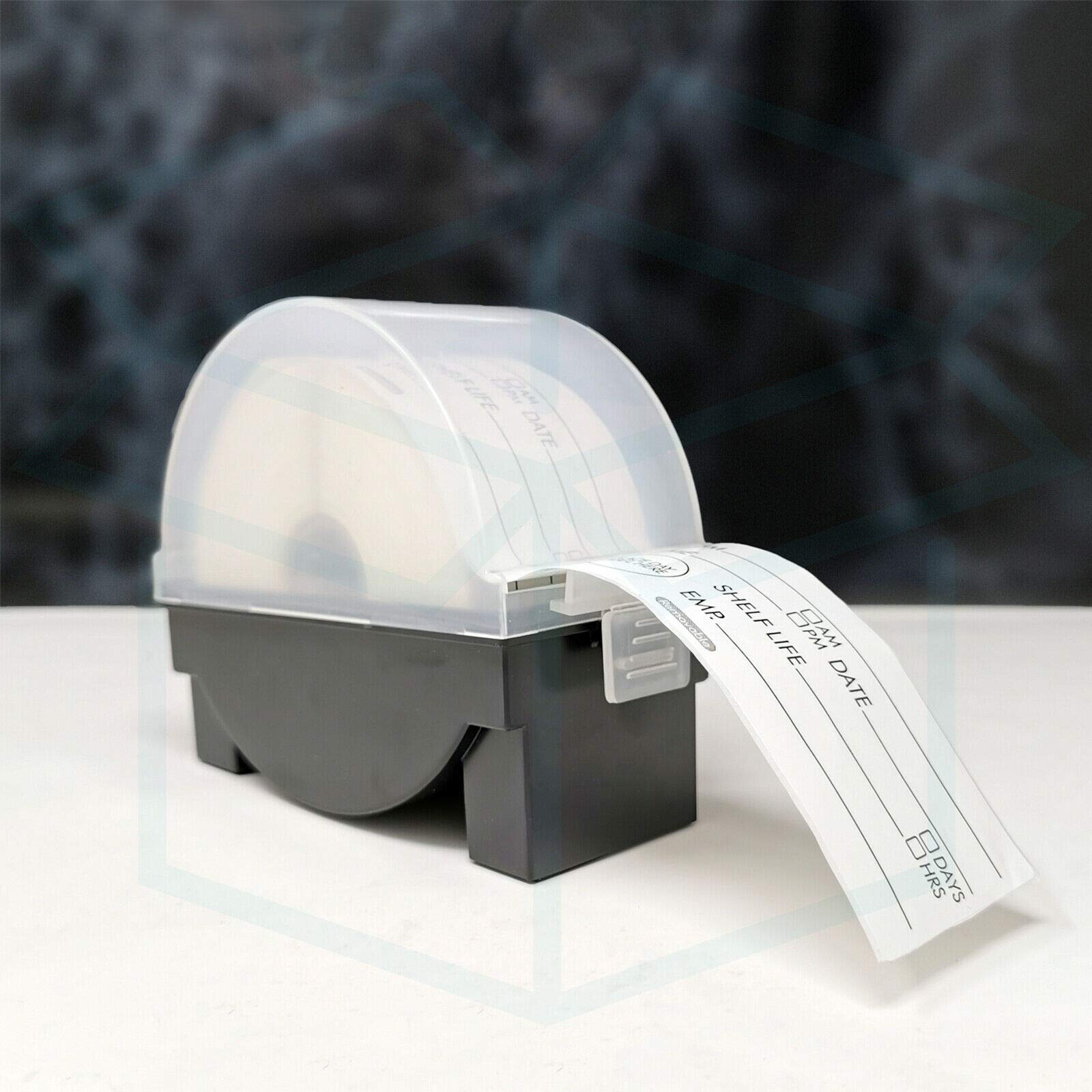 We Can Source It Ltd - Prepped Food Label with Free Plastic Dispenser Box - Roll of 500 Black Shelf Life Day Dot Labels