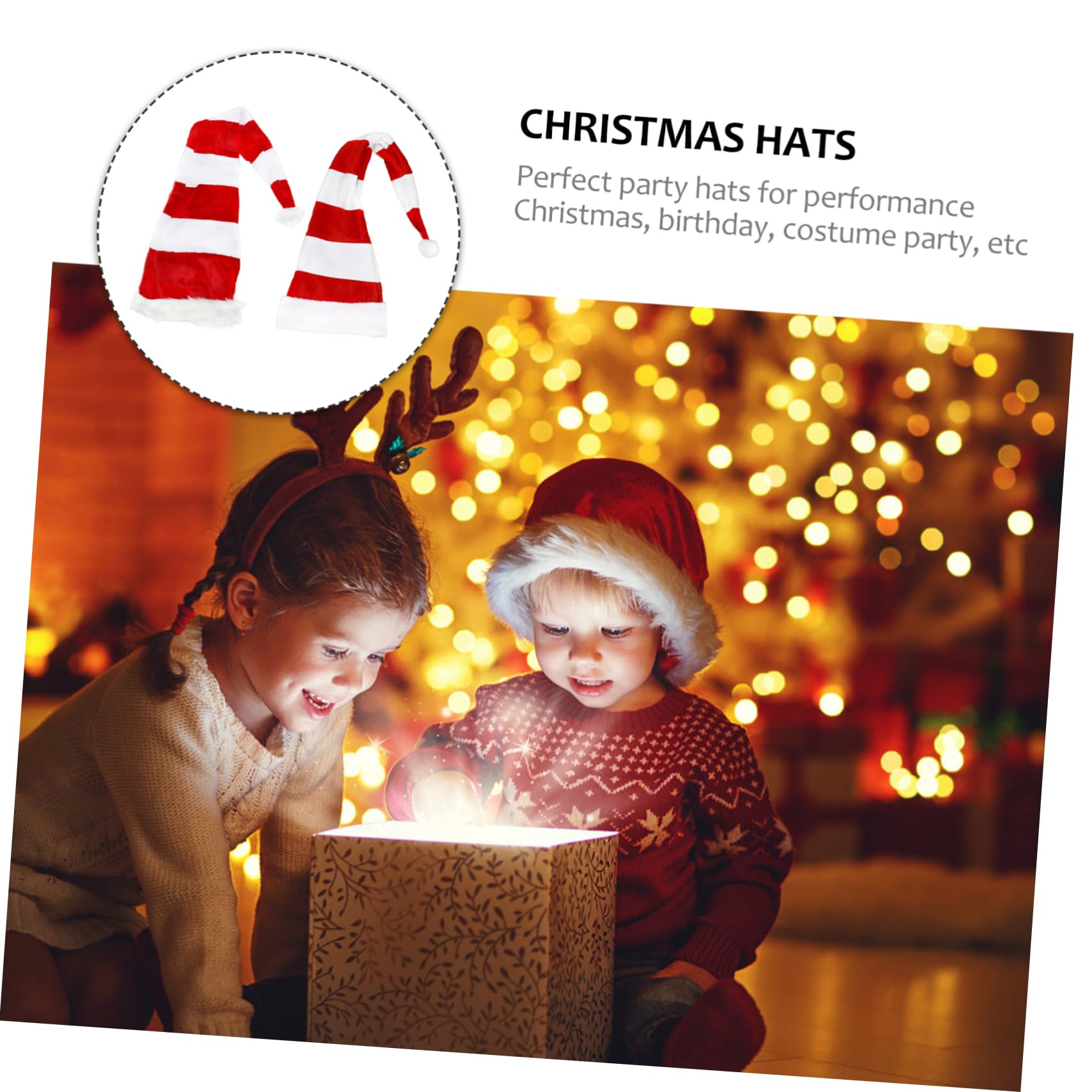 4piezas Sombreros Navideños De Gorro De Papá Noel Para Adultos y Accesorios De Desempeño