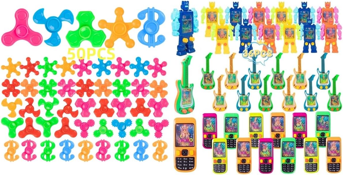 50 Pcs Mini Fidget Spinners+36 PCS Handheld Water Game