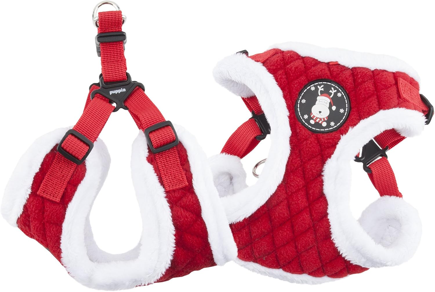 Puppia 4 Point Christmas Harness, Soft Harness for Small and Medium Dogs - Red - Image 5