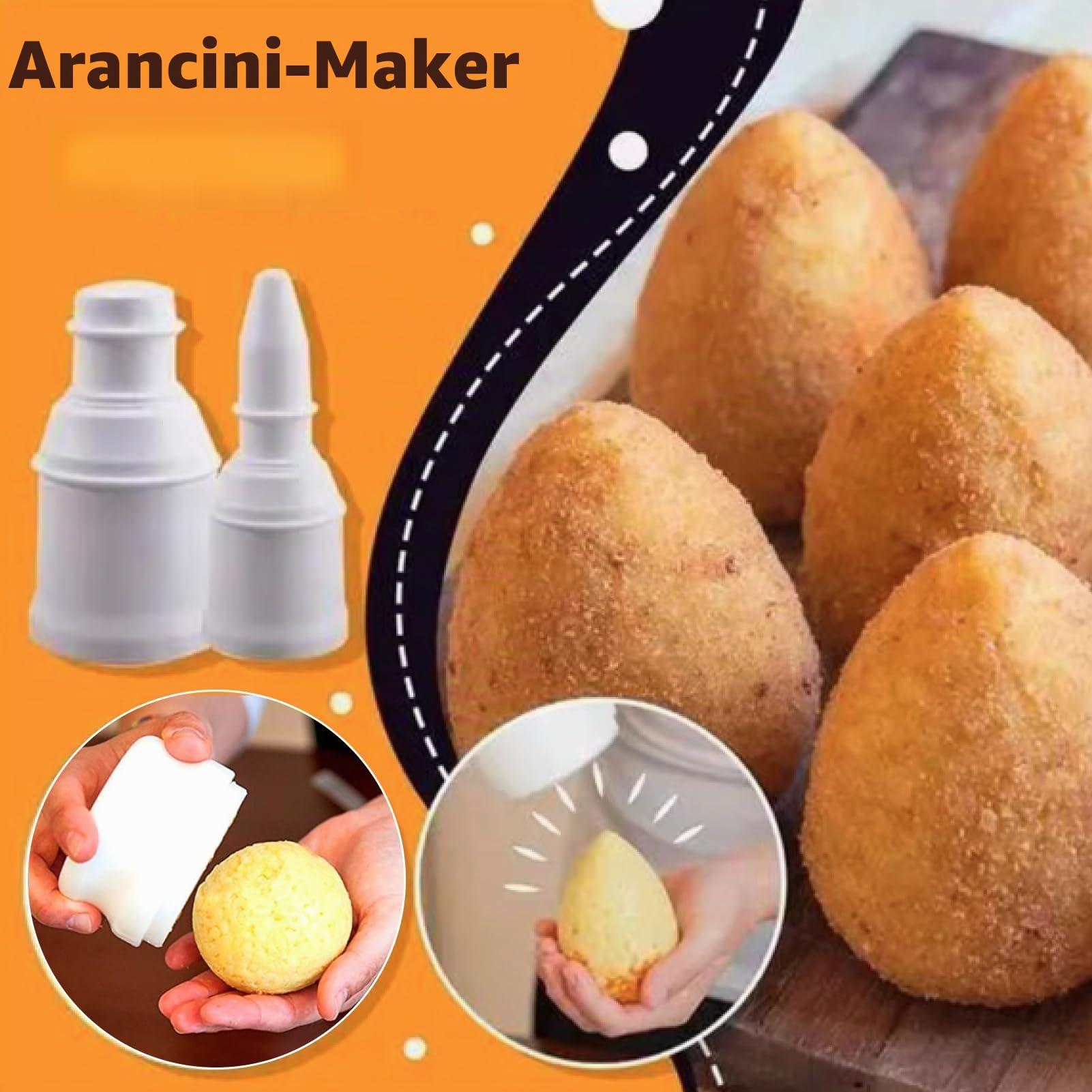 2 Stück Onigiri Form, 2 Form Arancini Maker, Onigiri Maker, Multifunktionale Reisbällchen 80-160g Fassungsvermögen, Ideal für Sushi, Fleischbällchen, Arancini und Vegane Bällchen