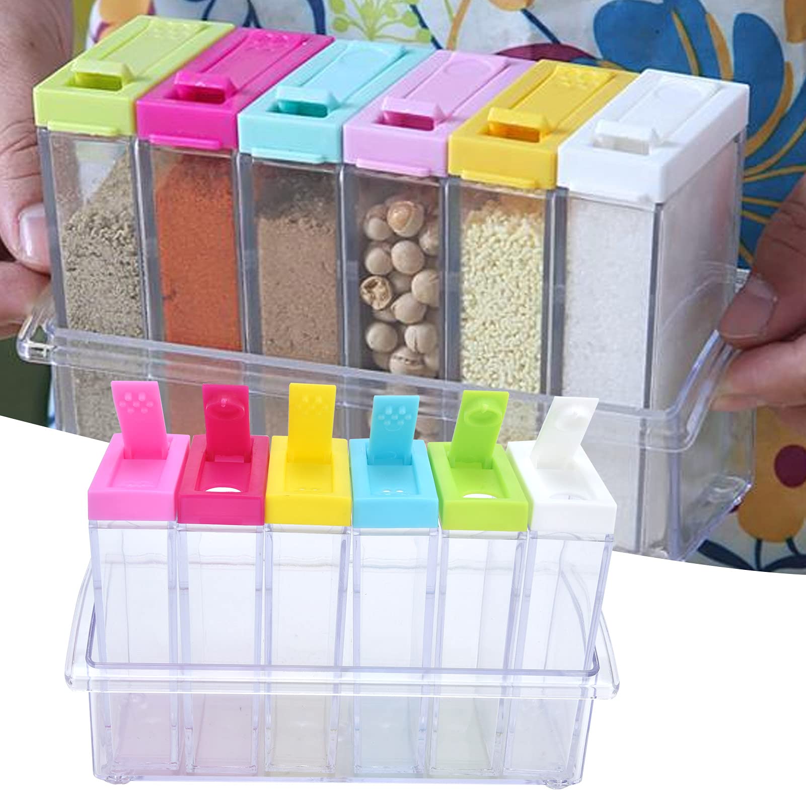 Présentoir à Épices -16 Pots Verre, Acier Inoxydable Portable Porte-épices Fiche Technique Et