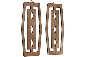 CroBlissful Striking Black Mid Century Wood Wall Art Panels