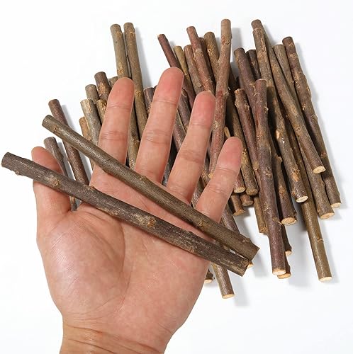 Miniatura 3 de QTLCOHD 100 palitos de madera de 6 pulgadas para manualidades, ramitas de 0.3 a 0.5 pulgadas de diámetro para manualidades, mini palos de madera