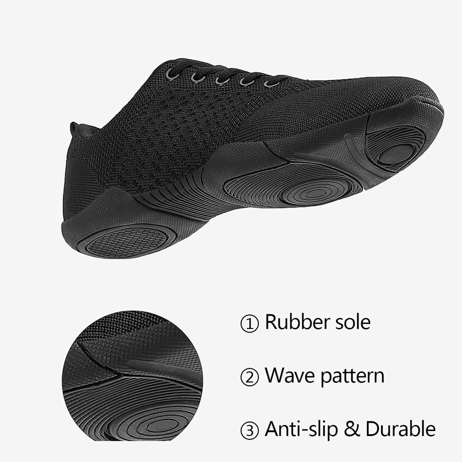 Girls Cheerleading Shoes Lightweight Breathable Youth Cheer Competition Sneakers for Practice, Dance and Gymnastics Size Little Kid 11.5 to Women 11 (Black/White) - Image 4