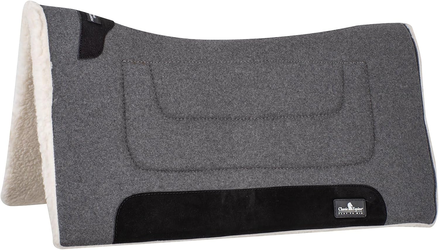 Classic Equine Performance Trainer Saddle Pad, Felt Top, Grey
