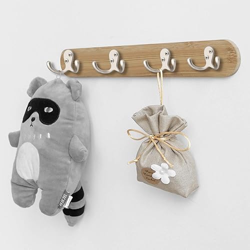 Miniatura 3 de IBosins Paquete de 28 ganchos resistentes de doble punta, montados en la pared con 56 tornillos, ganchos dobles retro para abrigo, bufanda, bolsa,