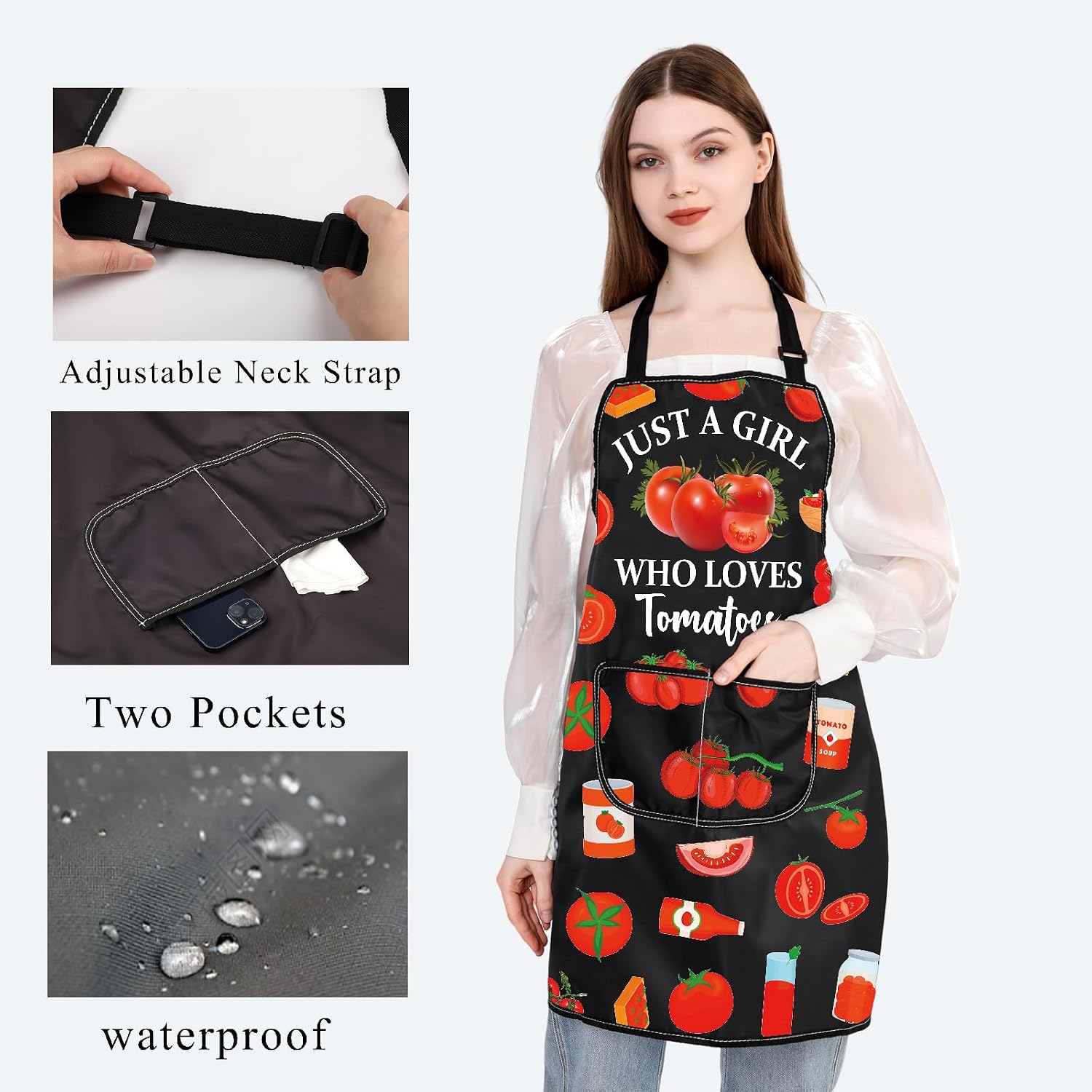 BDPWSS Tomato Themed Apron Tomato Lover Gift Fruitarian Gift Tomato Cooking Apron Tomato Farmer Gift Gardener Gift