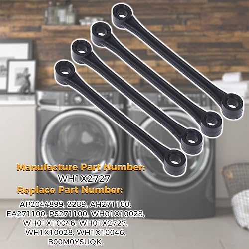 Miniatura 3 de WH1X2727 Correa de amortiguación para arandela, repuesto para GE, Hotpoint, reemplaza WH1X10046 AP2044899 PS271100 (4 piezas)