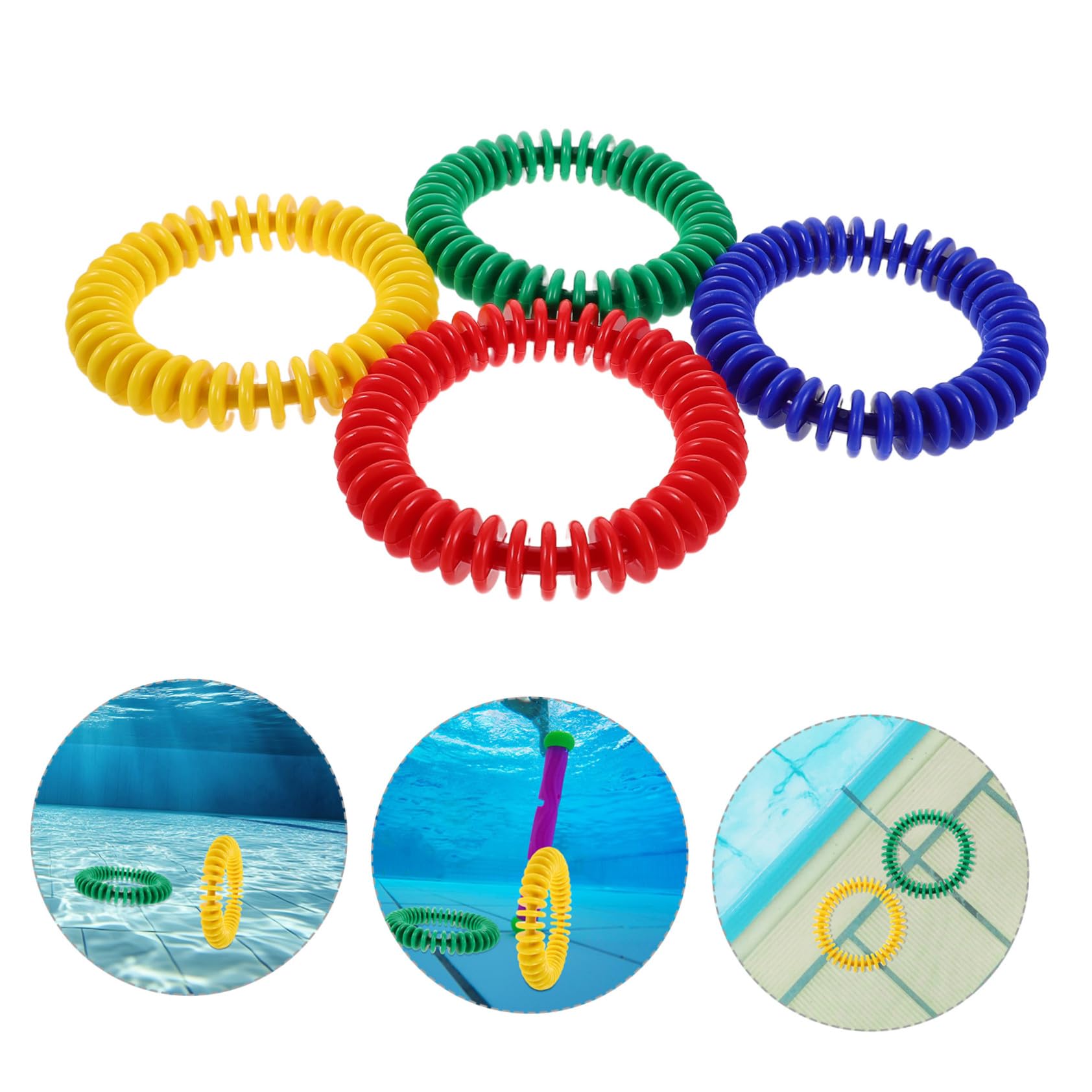 iplusmile 4 Aros Buceo de Plástico Piezas de Piscina para Entrenamiento
