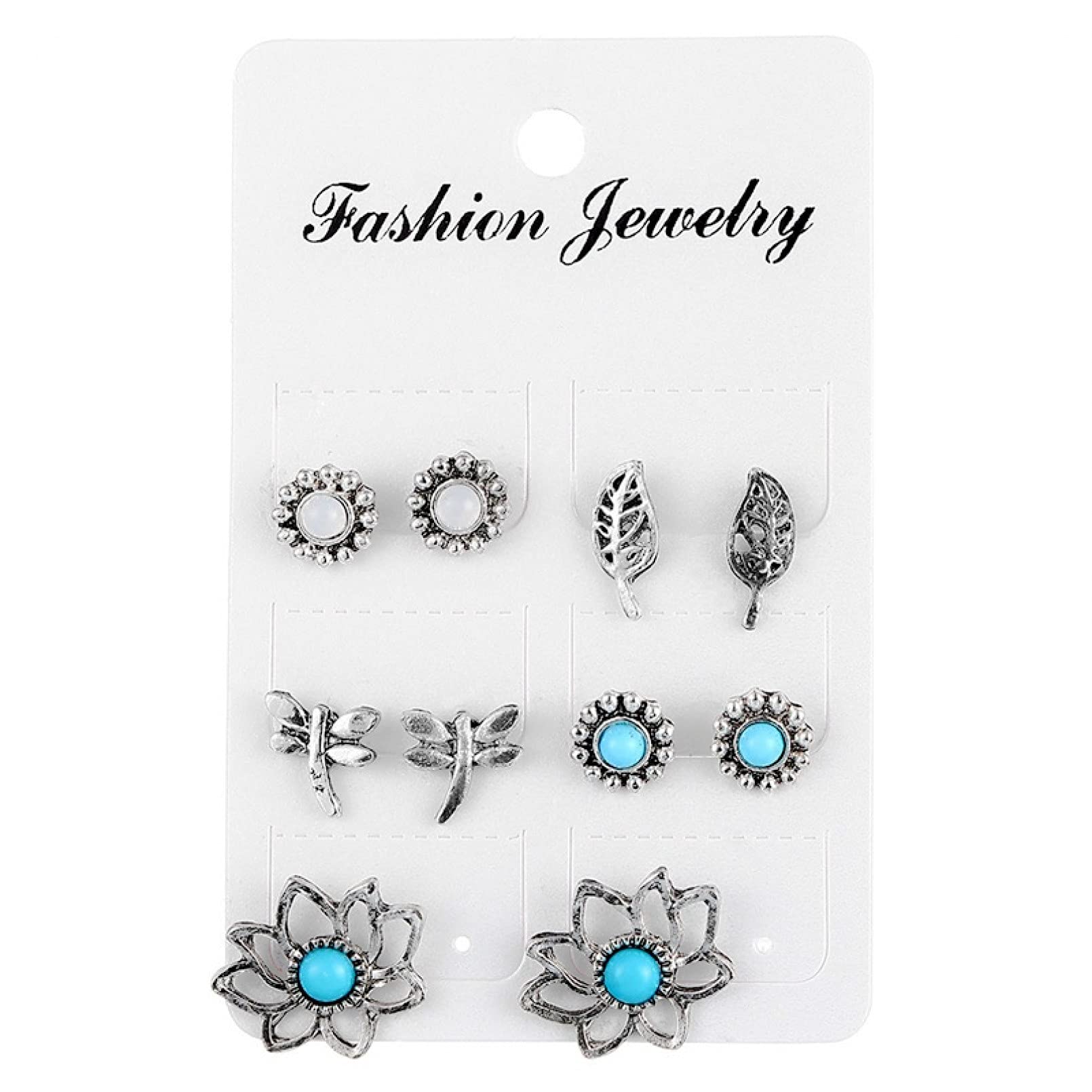 Boucles d'oreilles légères sans douleur en métal argenté et bois - 2