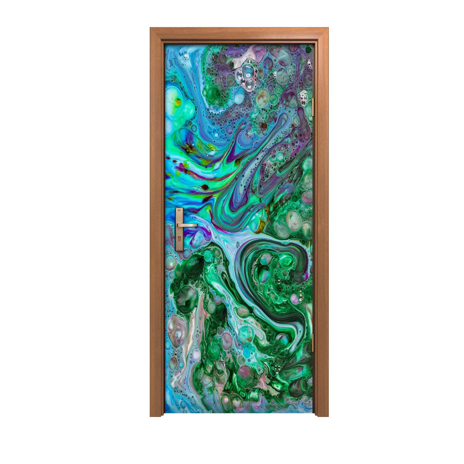 Autocollant de porte motif bulles d'air 90x200cm decoration murale d'interieur