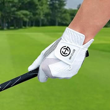 Men's Golf Glove Worn on Left Hand 2 Pack Non-Slip Silicone Extra Grip Synthetic Leather Durable Polyurethane All Weather