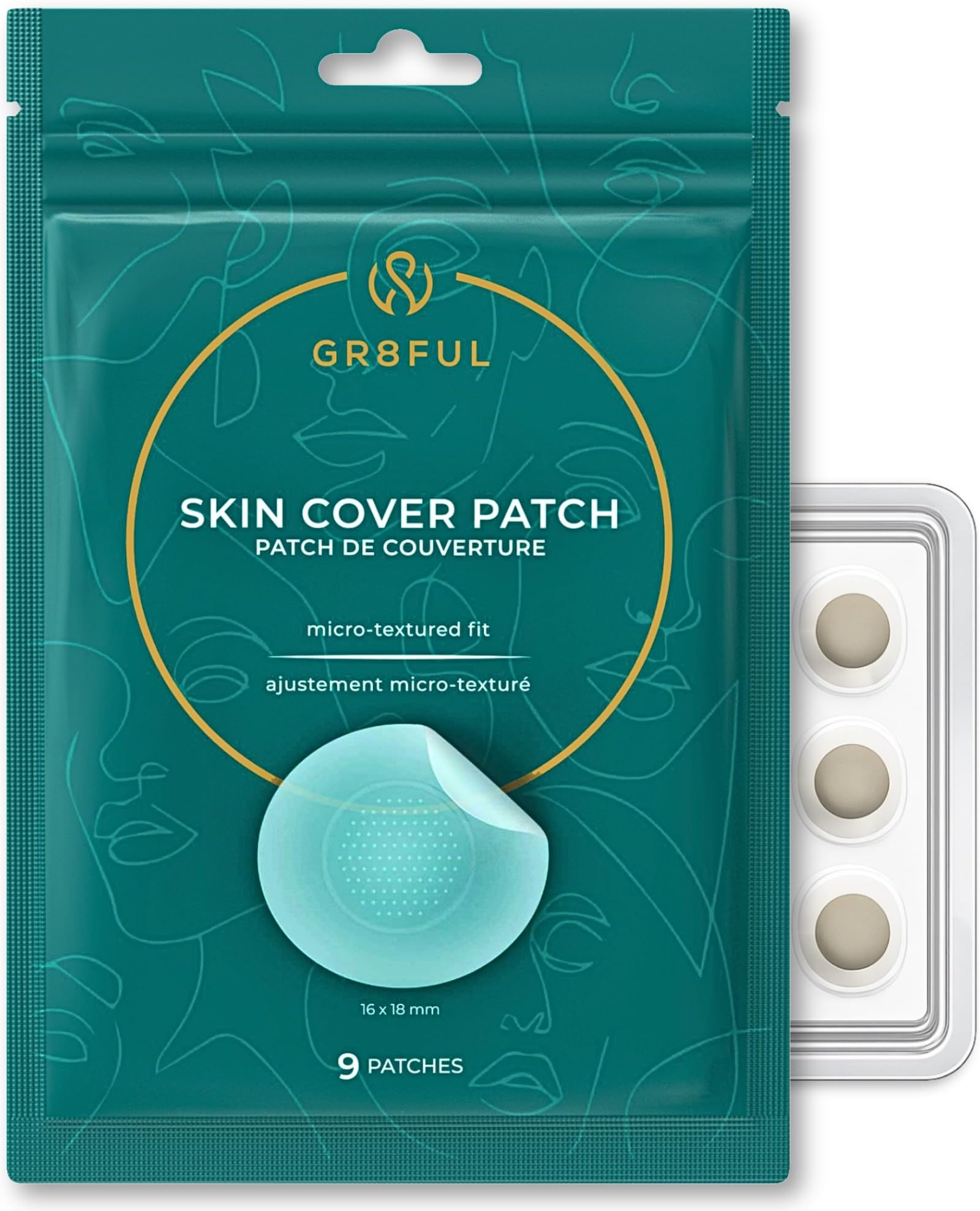 GR8FUL Deep Acne Clarifying Microneedle Pimple Patch with Tea Tree & Salicylic Acid (9 Patches) Early-Stage & Cystic Acne Spot Treatment - Microneedling Blemish Zit Cover Stickers