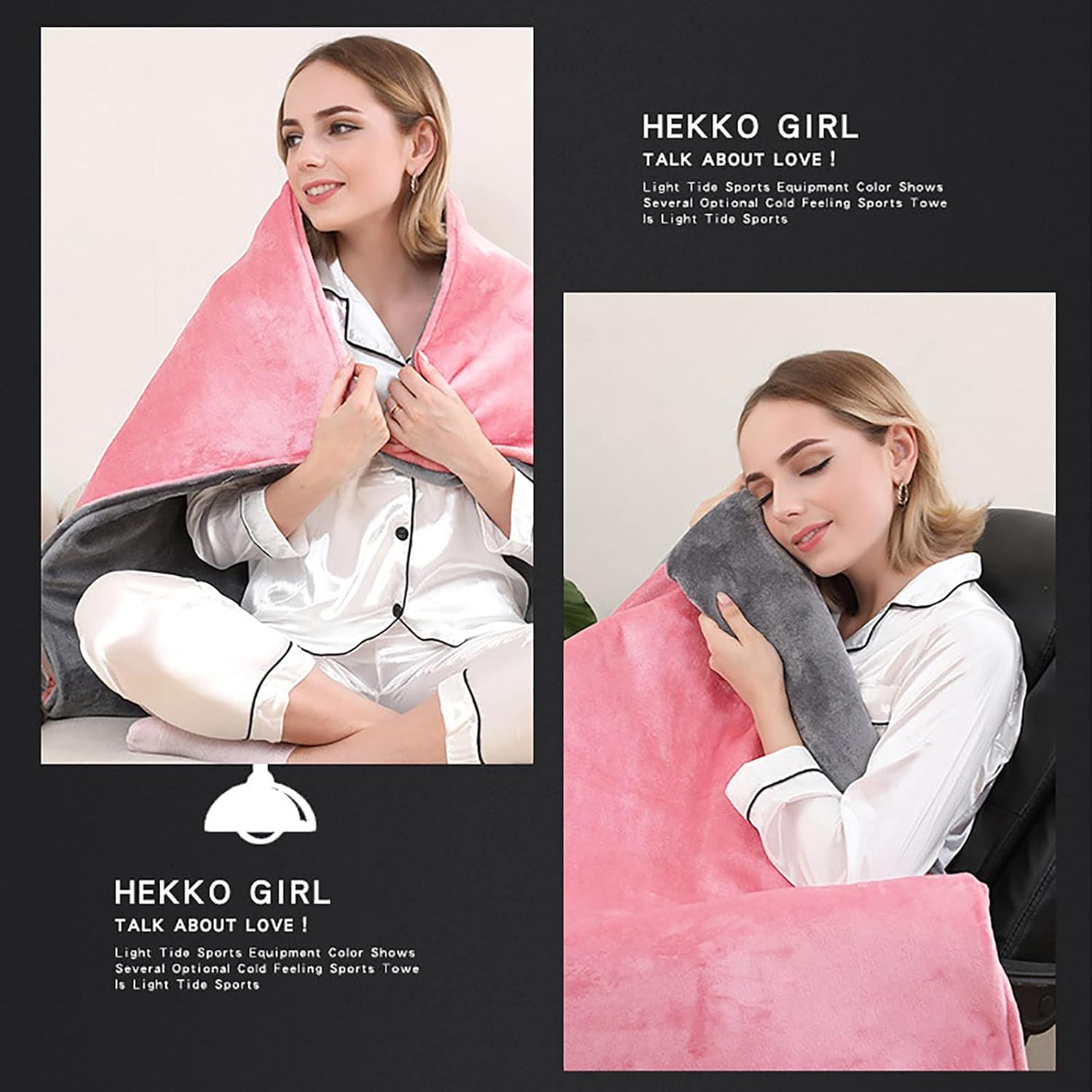 Review Flannel Electric Blanket Heated Throw Blanket, Portable 18"x 30