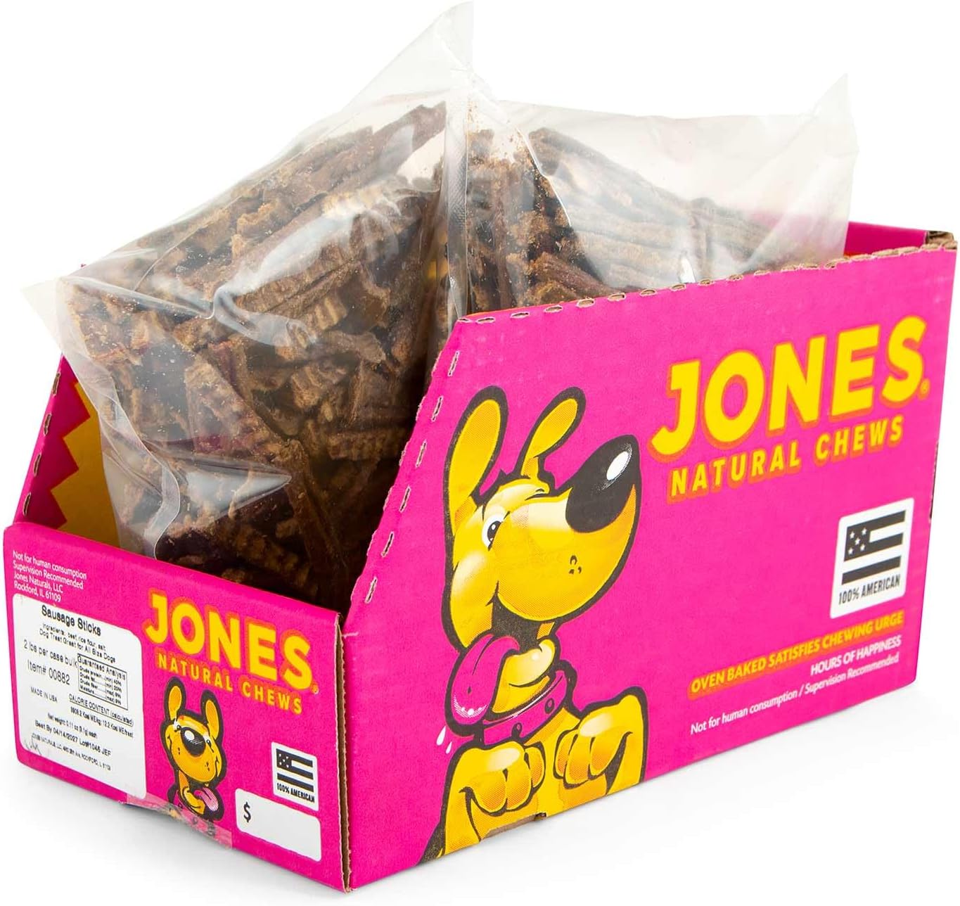 00882 Jones Natural Chews Sausage Stick Bulk 00882