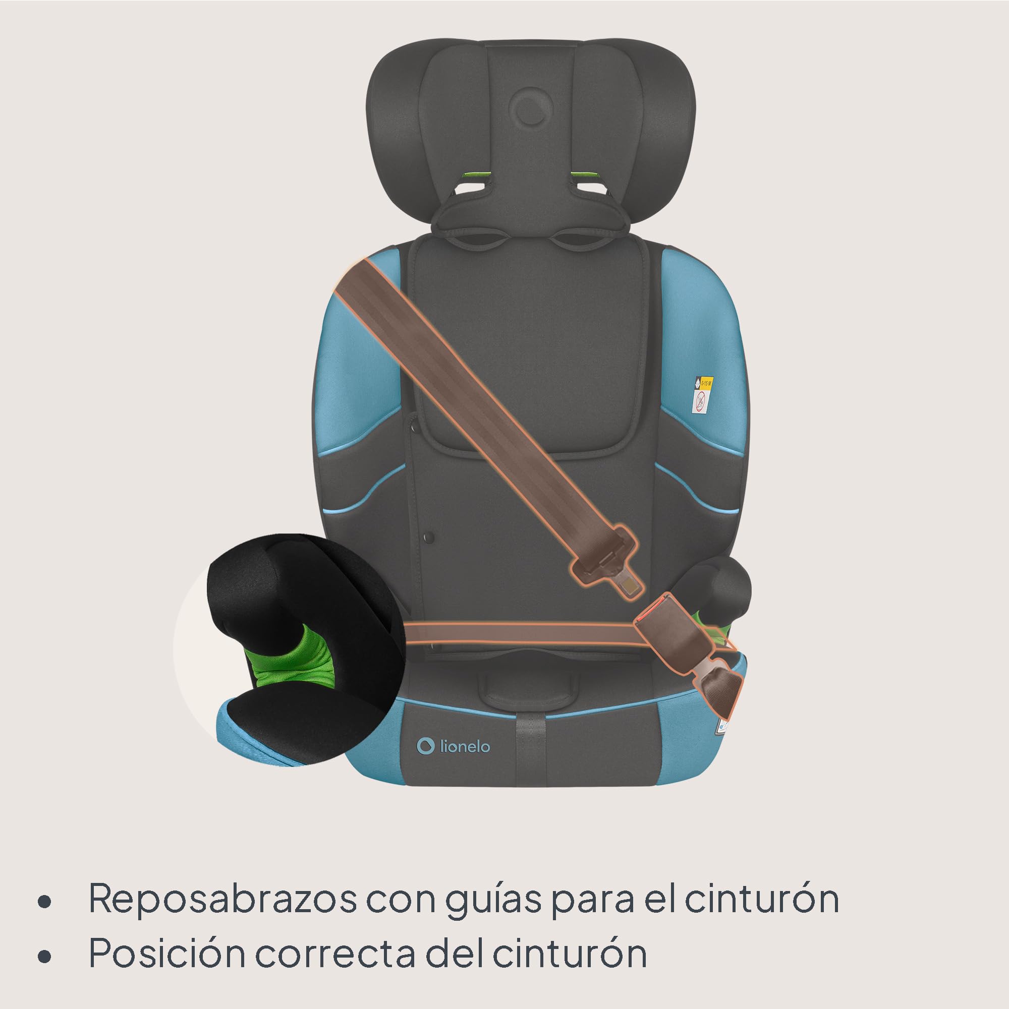LIONELO LEVI FIX I-SIZE Silla coche bebé 76-150 cm hasta 36 kg, Grupo 1 2 3, Protección lateral, 10 niveles de Ajuste del Reposacabezas, Fijación ISOFIX y Top Tether, R129 i-Size