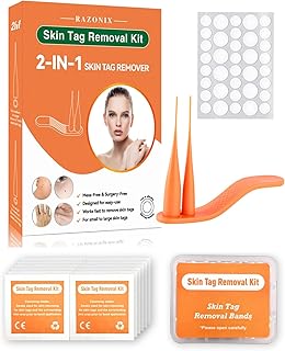 Skin Tag Remover,2-in-1 Skin Tag Removal Kit, for Small (2mm) to Large (7mm) Tags,for All Body Parts,Easy to Use,Safe and Painless