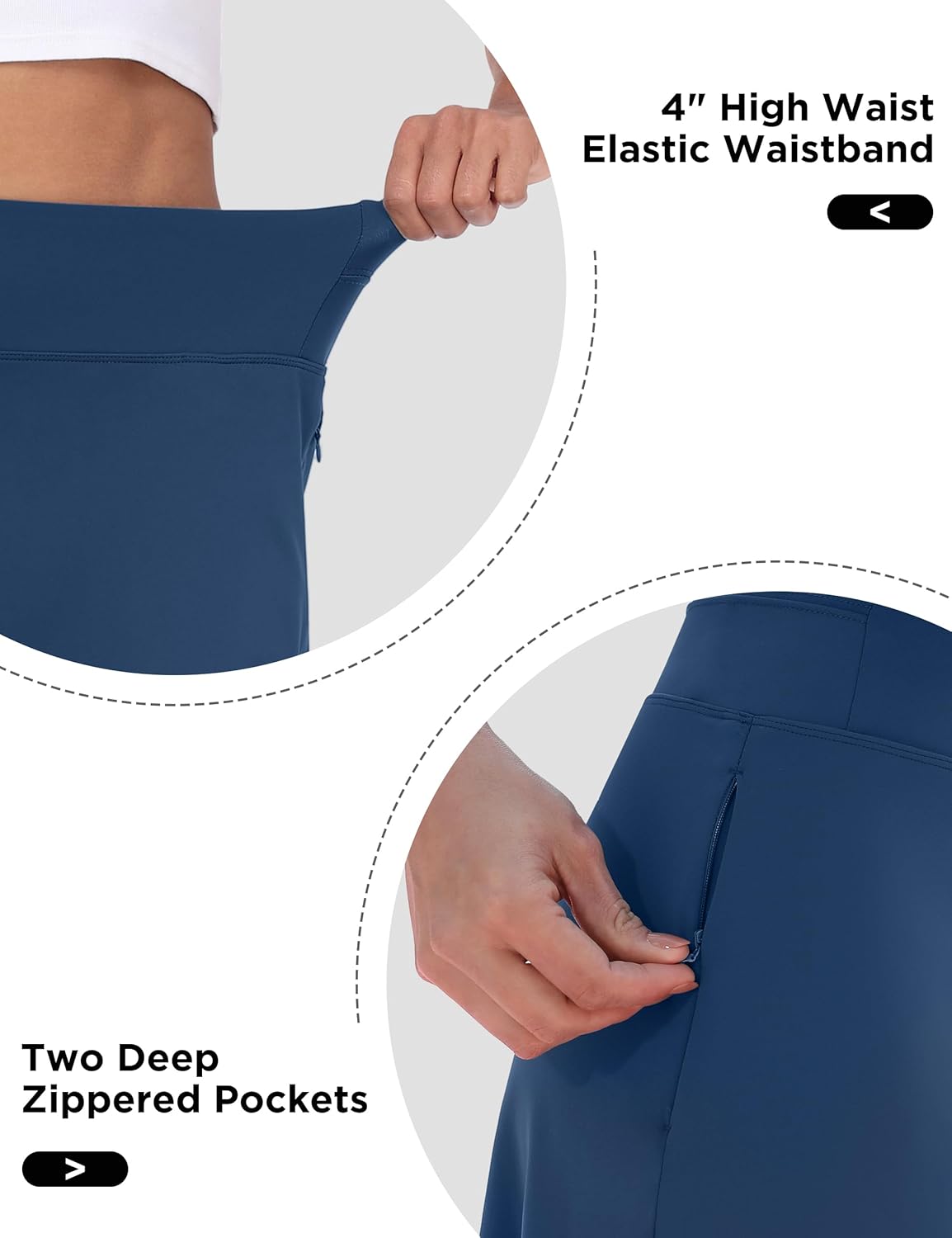 Desol Women's 20" Knee-Length Tennis Golf Skorts with Pockets - Image 5