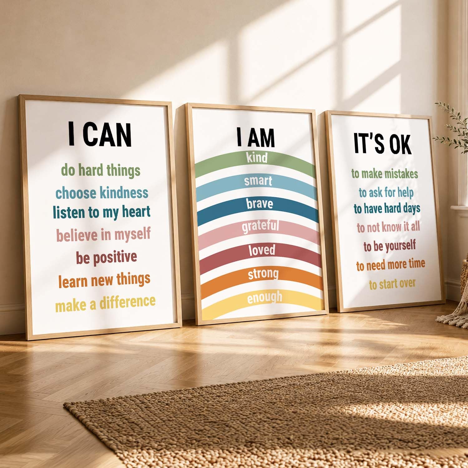 Motivational Wall Art Set - 3 Framed Posters -9