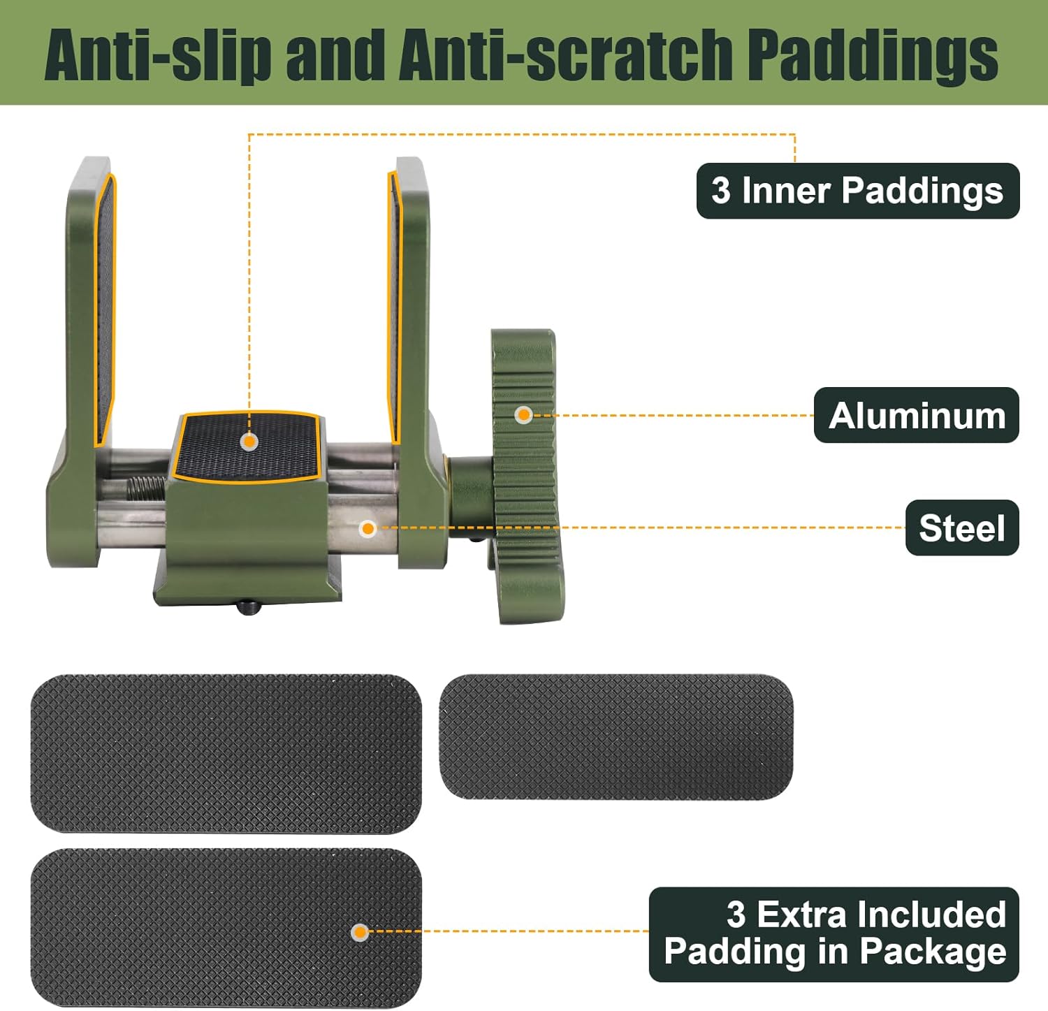 Tactical Gun Rifle Clamp Shooting Tripod Rest, Aluminum Tripod Mount Head with 1/4" & 3/8" Screw Holes, Universal 2 in 1 Clamp, Multifunction Clamp for Shooting Target, Range and Outdoors