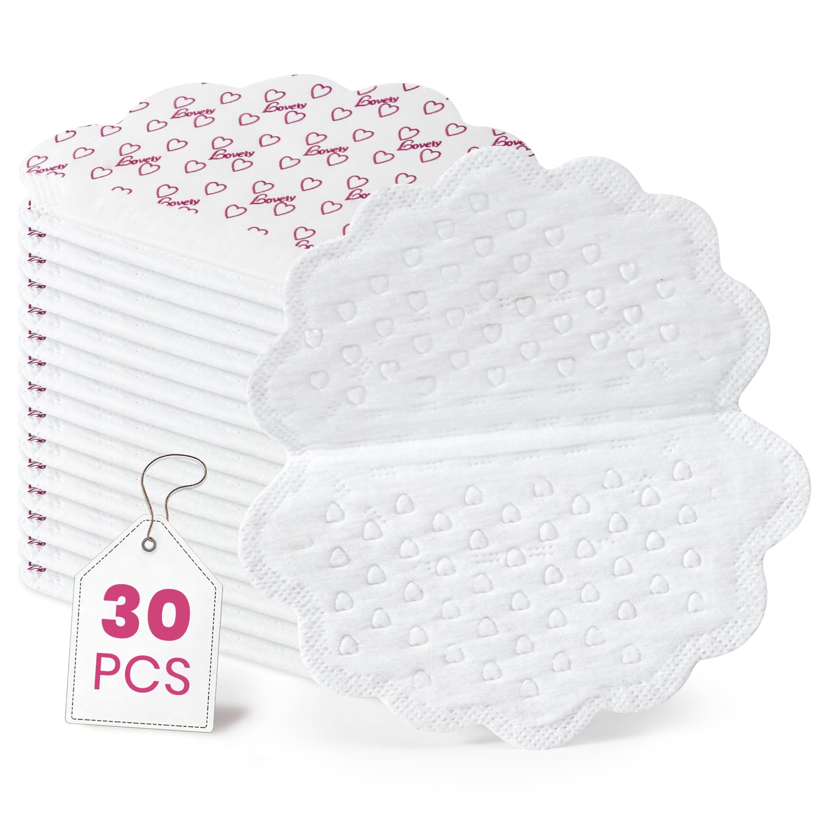 Ochraniacze przeciwpotowe pod pachami dla kobiet i mężczyzn, (30 podkładek), jednorazowa podkładka pod pachy, 120 x 126 mm, większy rozmiar dla lepszego pokrycia