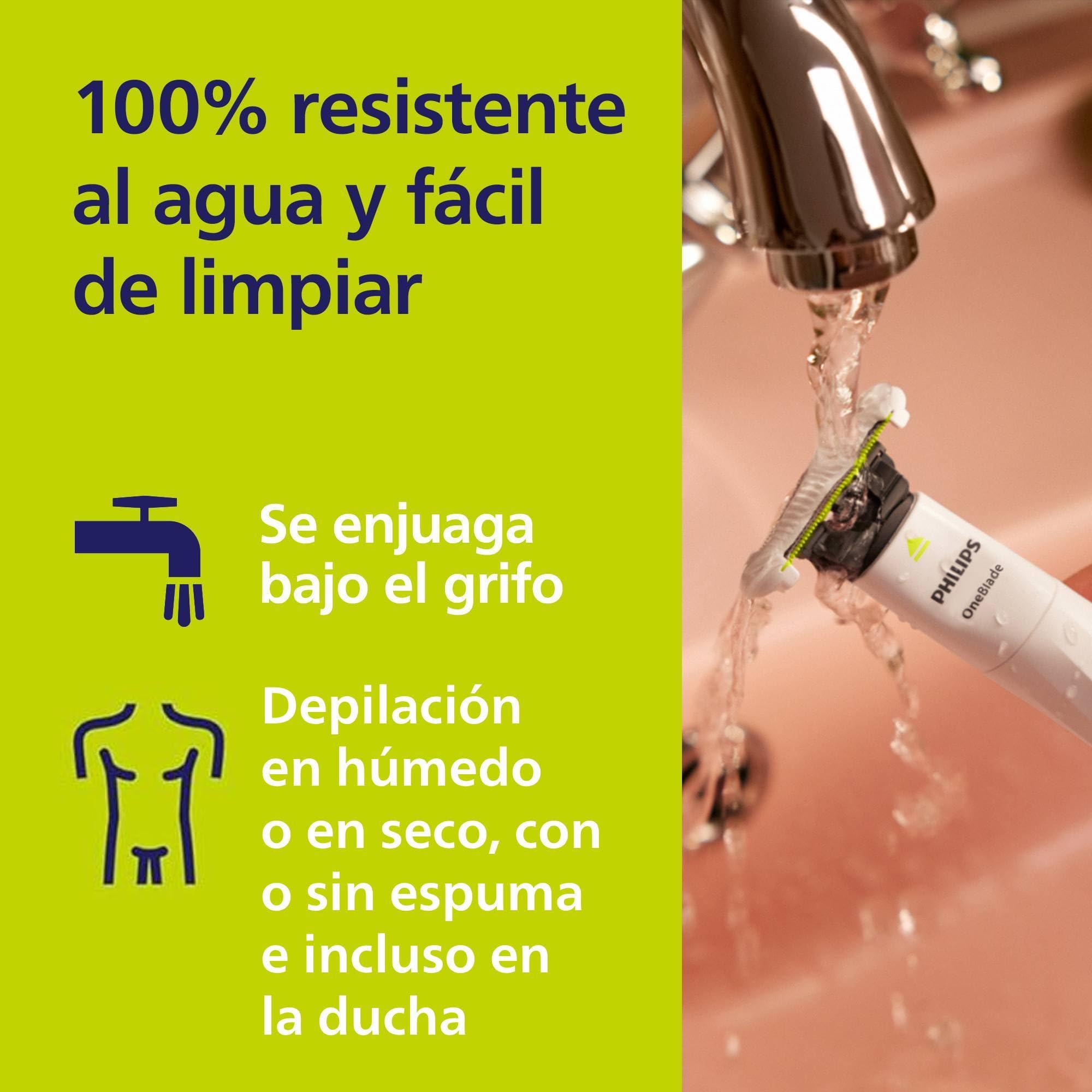 Philips OneBlade Intimate, Cuidado Íntimo, Recorta y Afeita con Protección Extra para la Piel, Depilación apurada y cómoda — sin rasurar completamente al ras, Modelo QP1924/30
