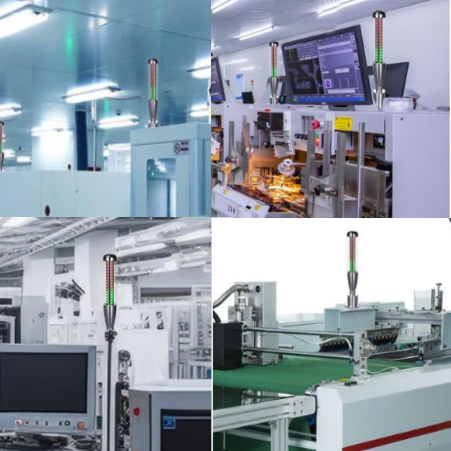 Luci di Segnalazione Industriali a Led 3 Colori, Lampada di Avvertimento A Torre Lampeggiante A 24V CC (Rosso/Giallo/Verde), Colonna Industriale Andon, Con Cicalino, per CNC e Macchine Utensili