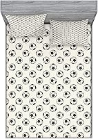 Vista 326 de Lunarable Grey Fitted Sheet & Pillow Sham Set, Pattern with Random Footprints Paw Traces Pet Legs Friendly Cats and Dogs, Decorative Printed 3 Piece