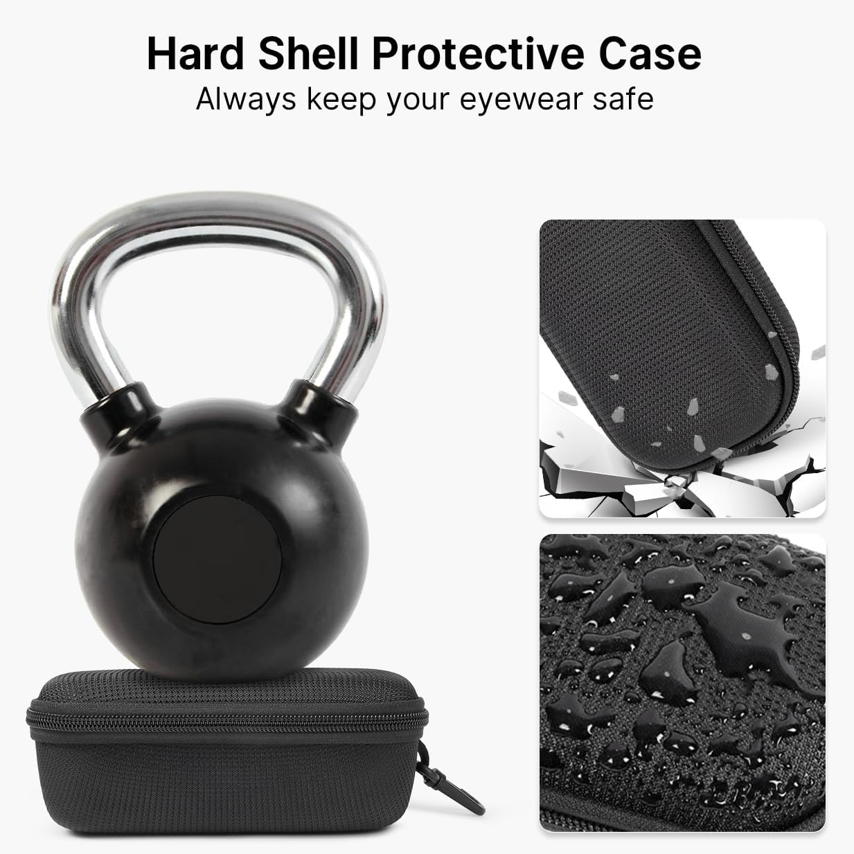 Hard Double Glasses Case, Dual Eyeglasses Case with Adjustable Divider, Travel Eyeglass Holder for 2 Pairs Sunglasses - Image 4