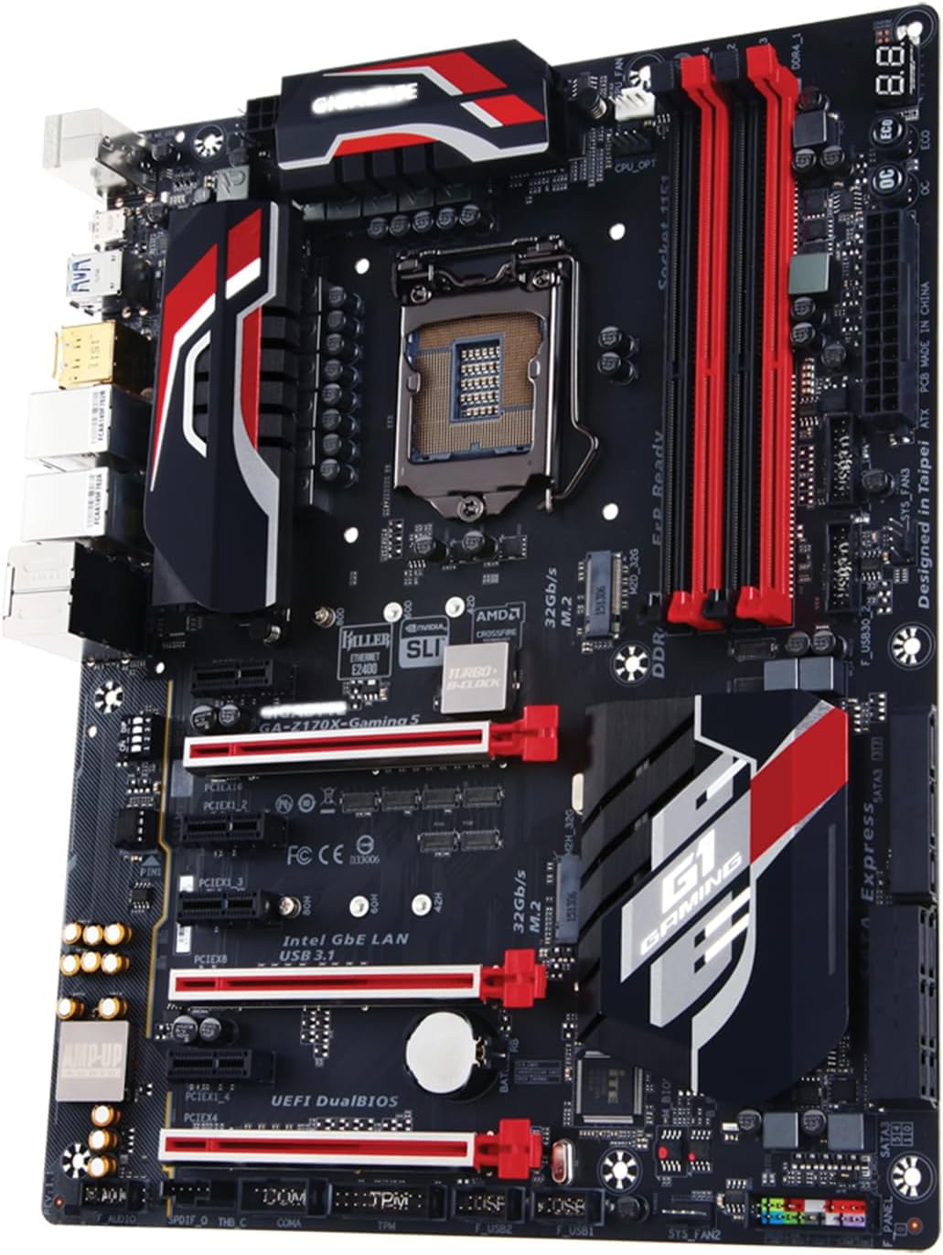 Motherboard Fit for GIGABYTE GA-Z170X-Gaming 5 for 6/7th Gen Intel LGA 1151 with I/O Back Plate Shield - Industrial Packaged，Non-Original Packaging
