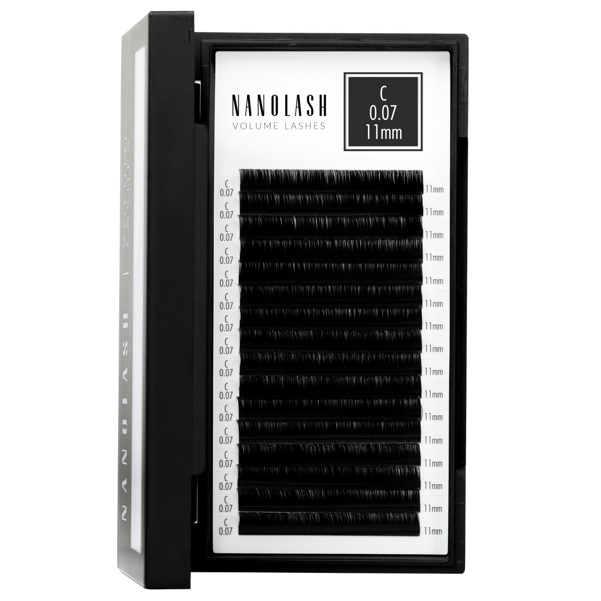 Nanolash Volume Lashes - false lashes for professional eyelash extensions, volume eyelash extensions (0.07 C, 11mm)