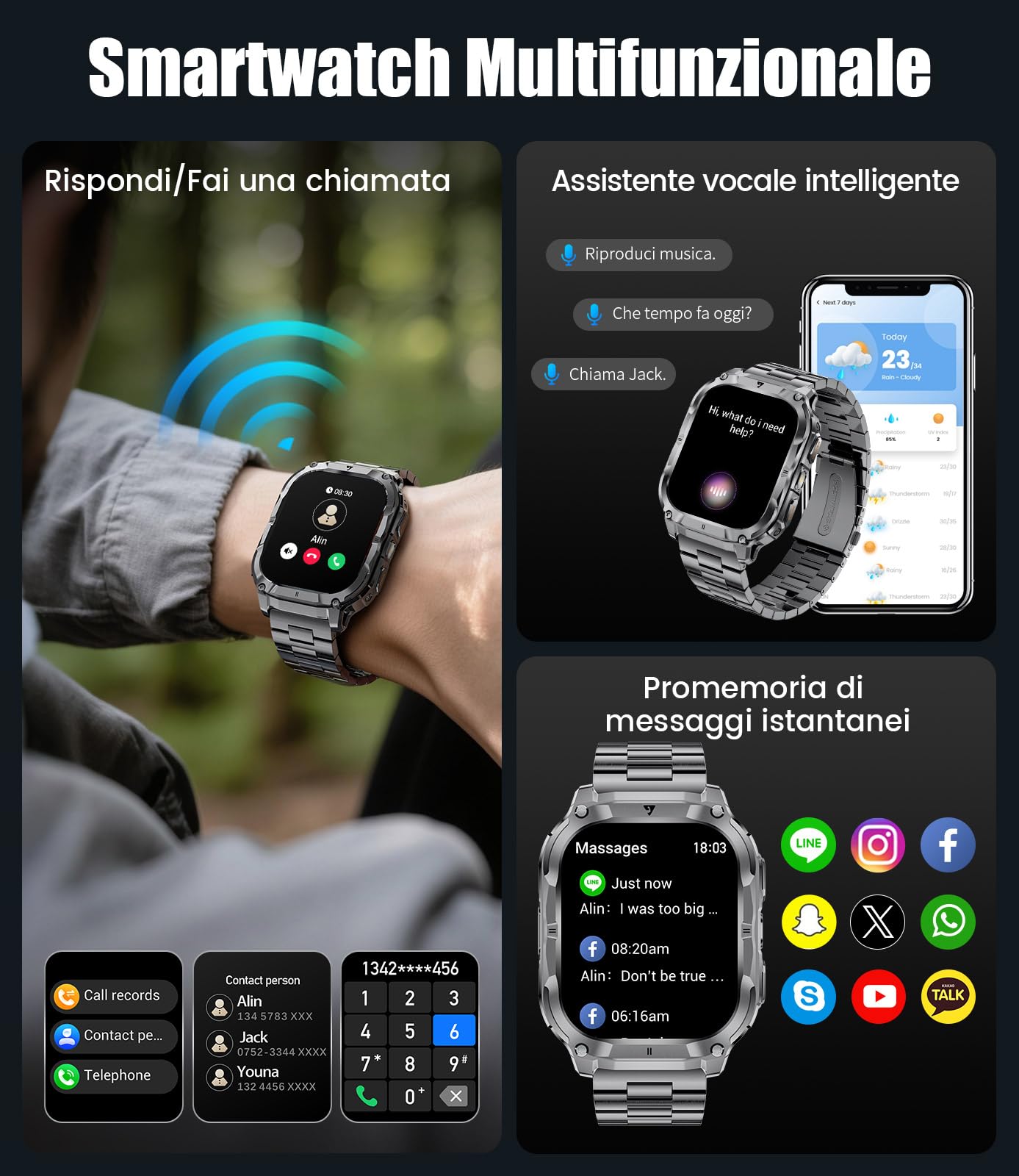 OROLOGIO SMARTWATCH UOMO Con Torcia LED,1,43'' AMOLED Militari Smart Watch Con I EUR 148,25 OROLOGIO SMARTWATCH UOMO Con Torcia LED,1,43'' AMOLED Militari Smart Watch Con I EUR 148,25
