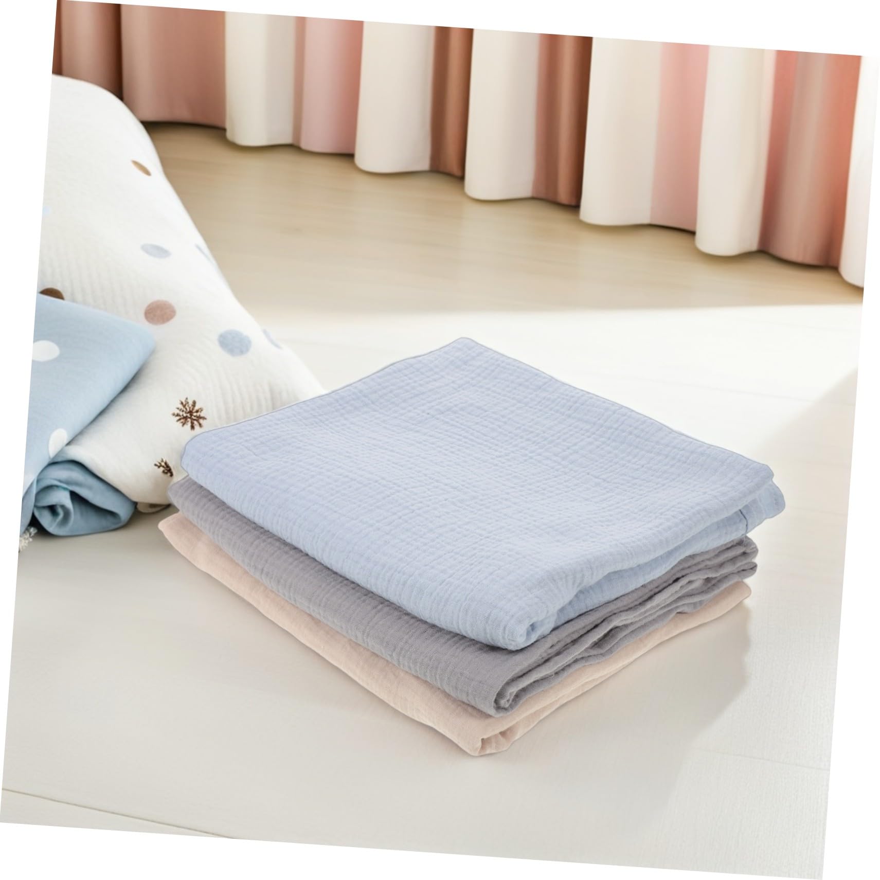 ORFOFE 3 Piezas Manta de Gasa para Recién Nacido Manta Envolvente de Muselina Transpirable y Elástica Cobertor Unisex para Dormir y Envolver Niña