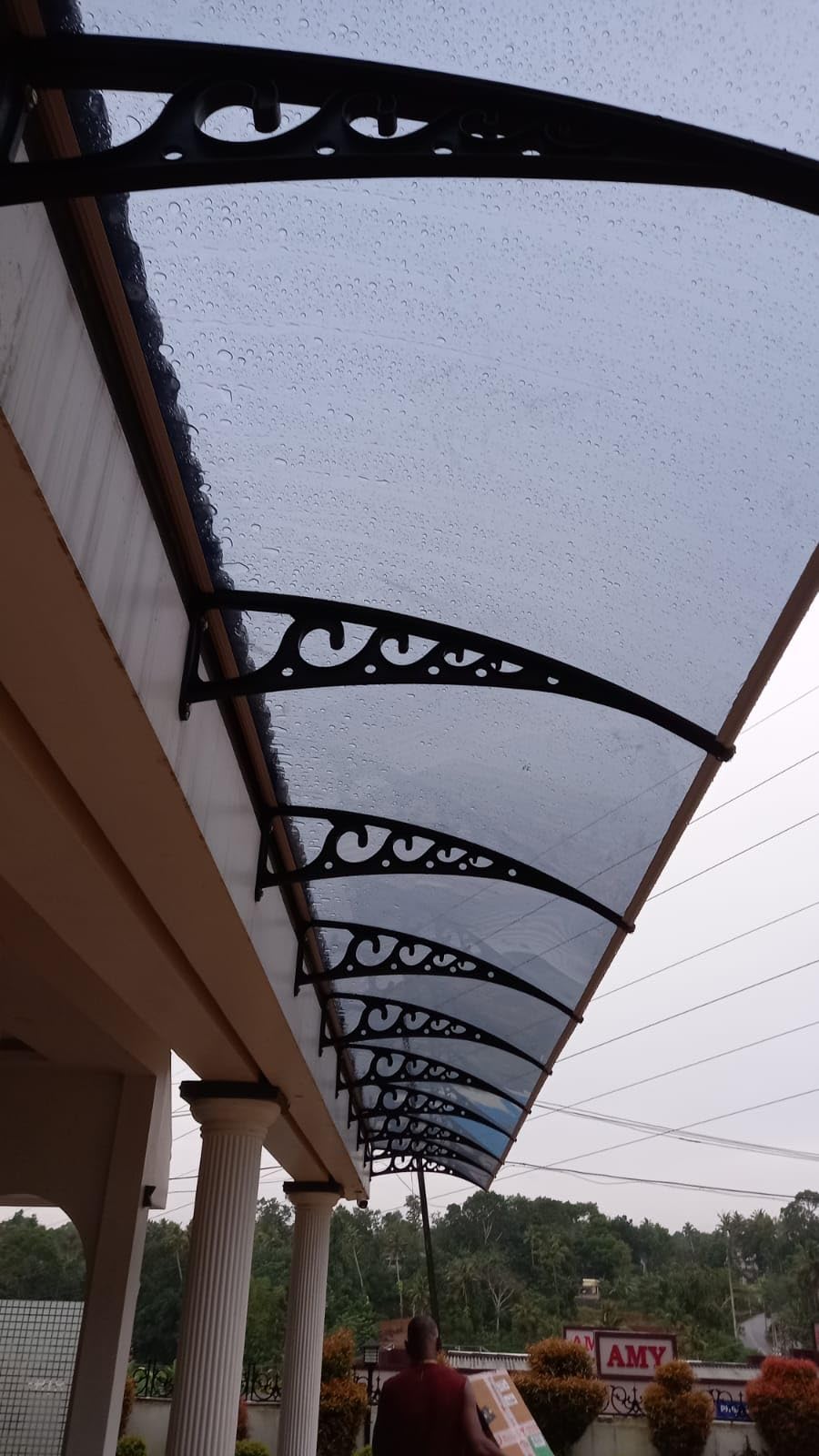 CHENNAI Window Blinds and Shades DIY Polycarbonate Awning (Engineered Plastic Brackets) Window Sunshade Door Weather Shed Rain Canopy Awnings - 4'Widthx2'Depth (Black Brackets & White Sheets) - Image 8 thumbnail
