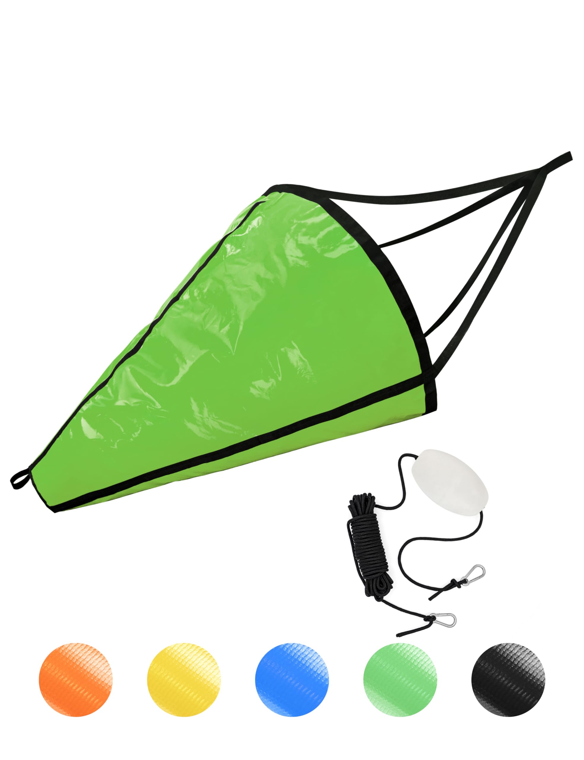 BLUEWING 32", 42", 53" Drift Sock Sea Anchors with Buoy Ball Float Leash 840D Nylon Parachute Fishing Drogue for Marine/Jet Ski/Sail Boat