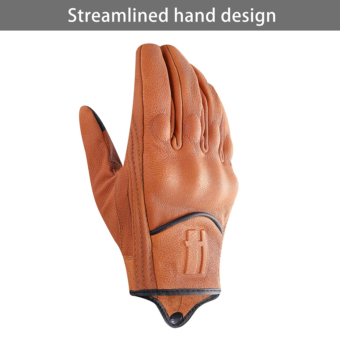 Harssidanzar GM028UKH - Guanti da moto, in pelle, da uomo, per touchscreen