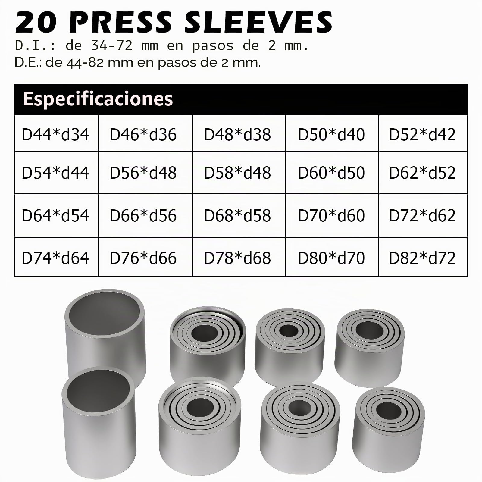DAYUAN Kit Profesional de Manguitos de Prensa de tracción, 28 Piezas, para Quitar cojinetes, cojinetes, Sellos - Rojo