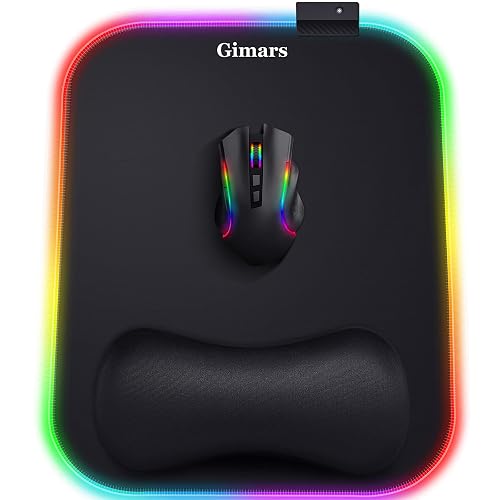 Gimars RGB Mouse Pad with Wrist Rest