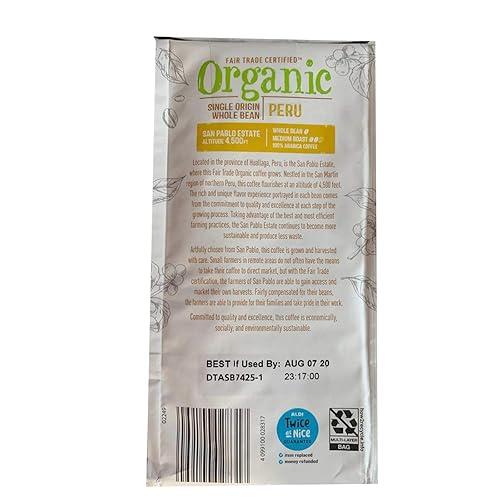 Miniatura 3 de BARISSIMO PERU and HONDURAS - Granos de café enteros orgánicos, tostado medio, certificado por comercio justo (combinado, paquete de 2 unidades de
