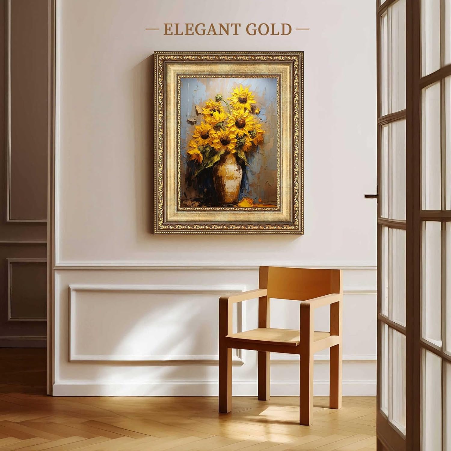 Picture Frames Gold Photo Frame 12x16 Ornate Finish Art Frame, Vintage Boho DIY Frame Heavy Duty Baroque Picture Frame for 8x10/12x16 Painting Giclée Printing Fine Art, Elegant Gold Decor