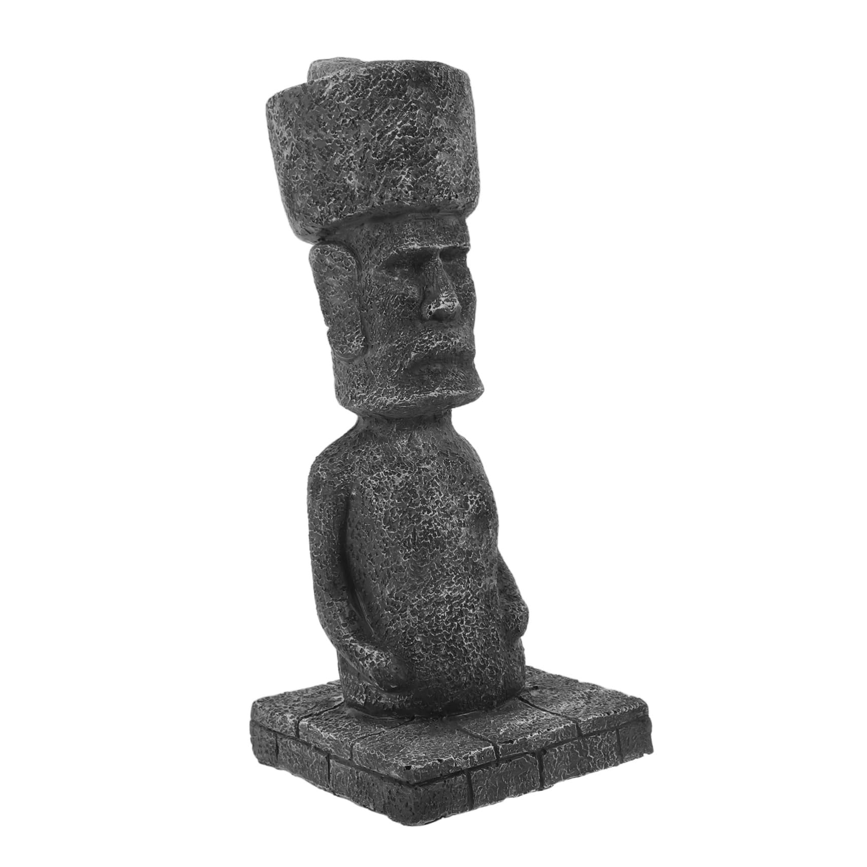ULTECHNOVO Decorazione per Acquario in Resina, Statua Moai Stile Antico, Effetto Roccia Realistico, Facile da Disporre, per Acquario e Ufficio