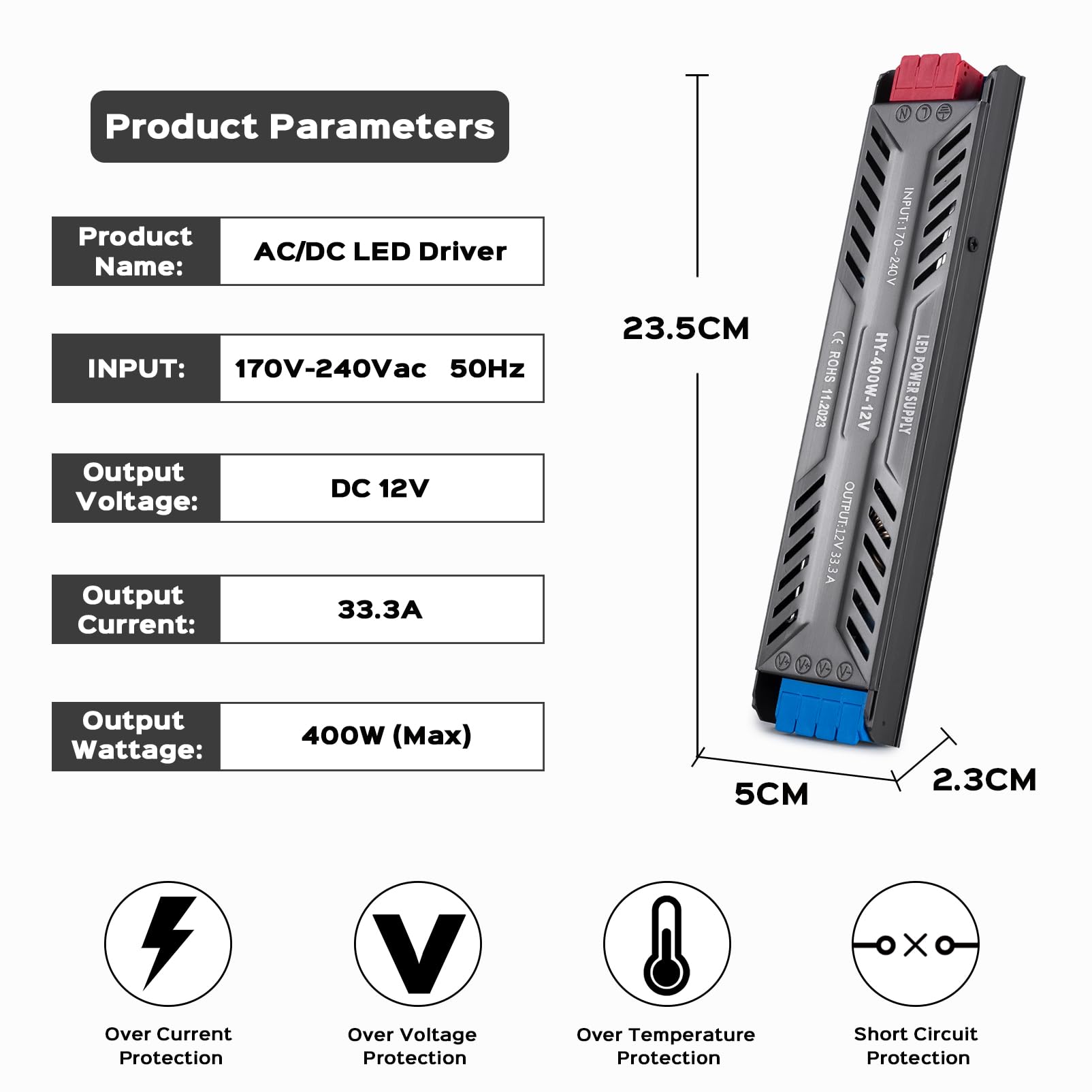 Netzteil 230V Auf 12V DC, 400 W, IP67 Wasserdicht ? Produktbild-Vorschau 3