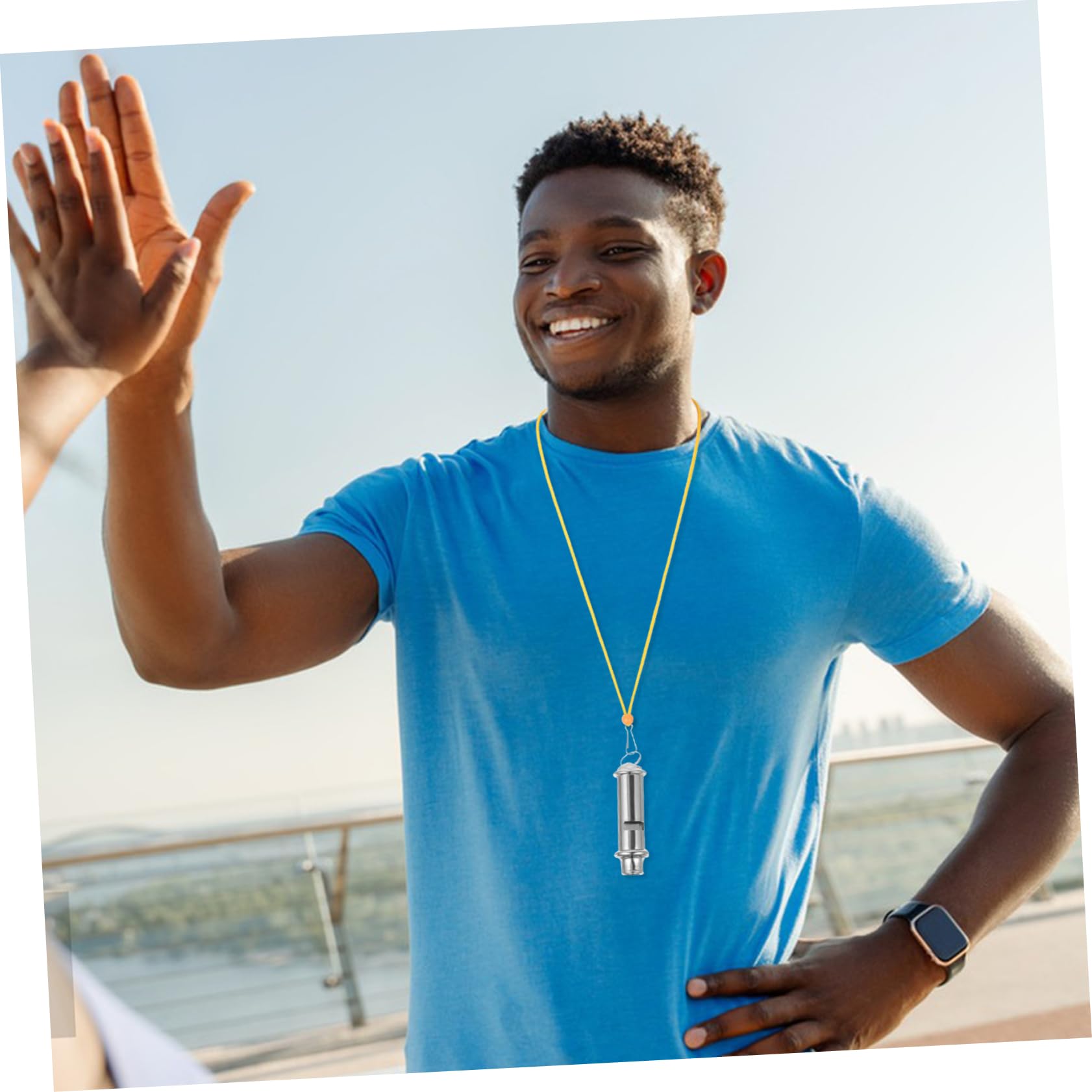 GANAZONO Emergency Stainless Steel Whistle for Camping Outdoor Activities High Frequency Hanging Whistle for Lifeguard Rescue Use Durable Loud Sports Whistle