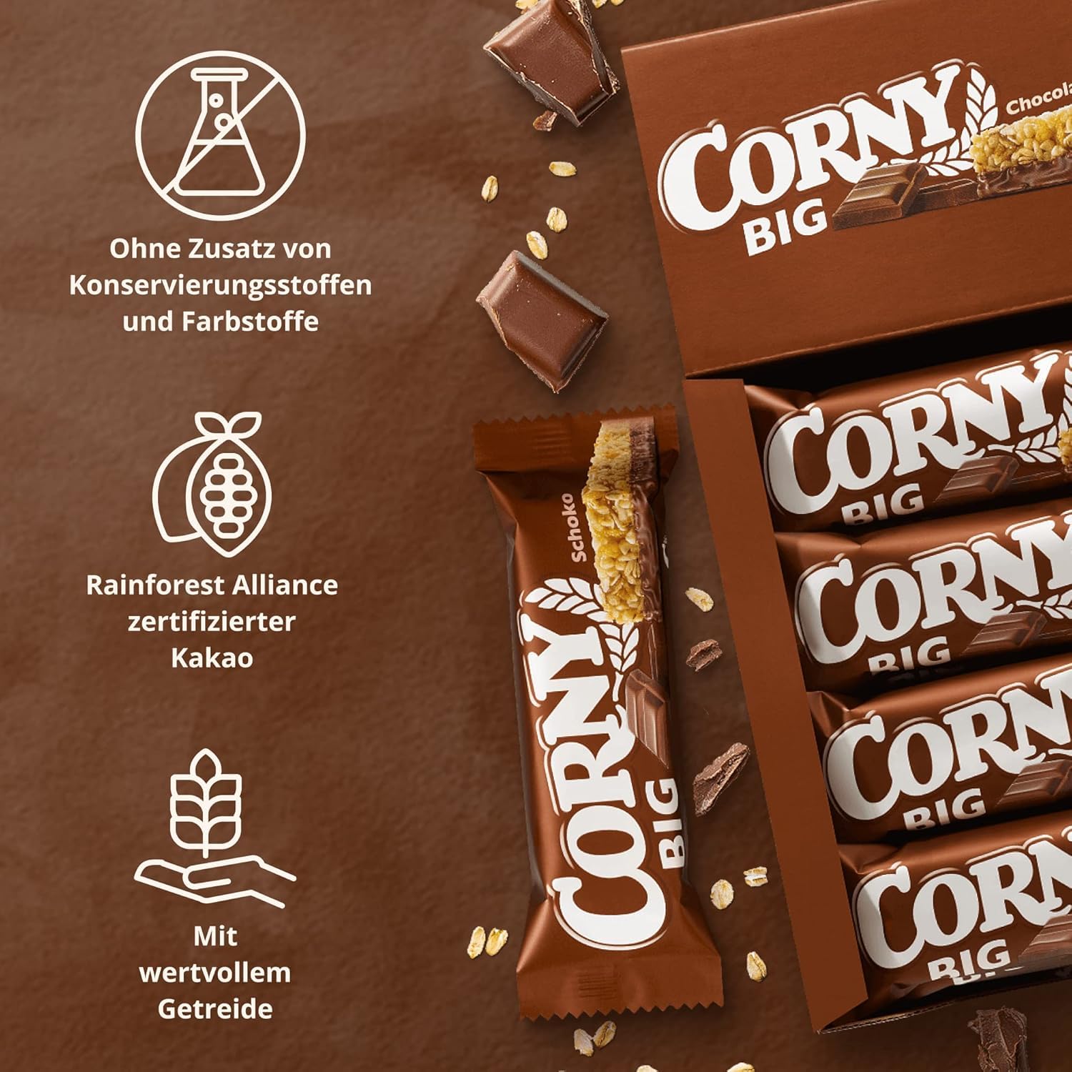 Müsliriegel Corny BIG Schoko, mit Erdnüssen und Schoko, Großpackung 24x50g
