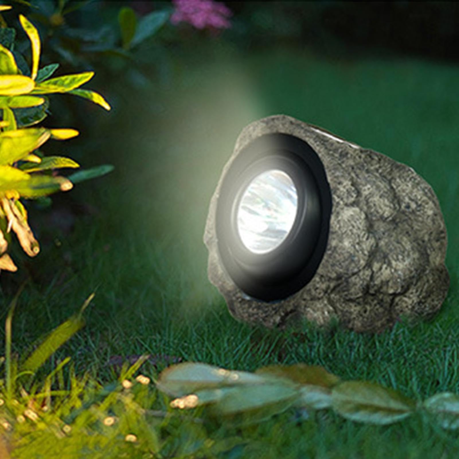 Garten-Felsenlichter, solarbetrieben, warmes Licht, Garten-Landschaftsbeleuchtung | Solar für Garten Steinlandschaft Dekoration Weg Hof Rasen Terrasse