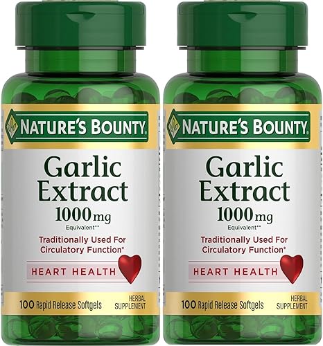 Nature's Bounty Extracto de ajo 1000 mg cápsulas blandas 100 ea (paquete de 2)