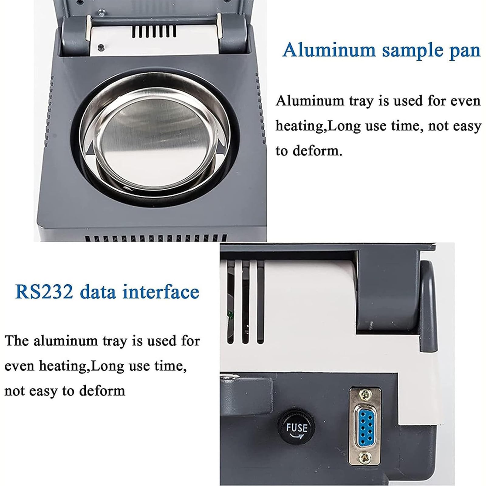 Analizzatore rapido 50 g/0,001, misuratore di umidità digitale ad alta precisione Controllo della temperatura Touch screen inglese Misurazione dell'umidità Analizzatore di umidità, per erbe, tè, car