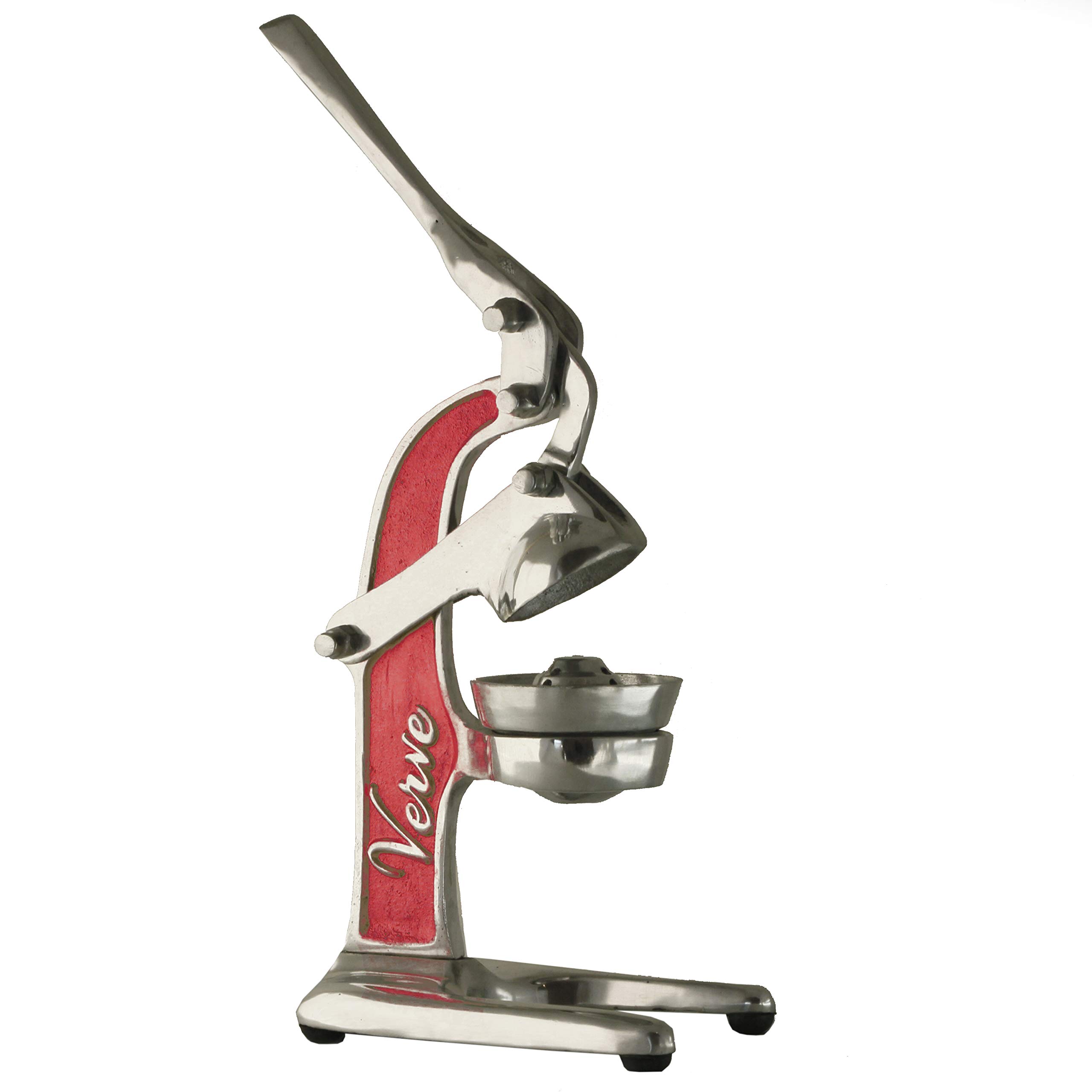 Artisan Crafted Cast Aluminum Professional Grade Manual Hand Press Juicer For Fresh Squeezed Orange, Lemon, Lime, Grapefruit and Citrus Fresh Morning Drinks, or Cooking by Verve CULTURE,Red